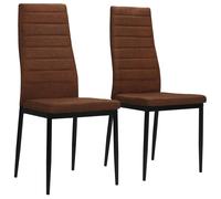 2x Chaise de Salle à Manger Salon en Tissu Marron Fauteuil de Cuisine vidaXL