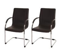 2x Chaise de salle à manger Samara, chaise cantilever, chaise de cuisine avec dossier, PVC acier; brun