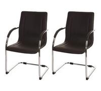 2x Chaise de salle à manger Samara PVC acier brun Marron G