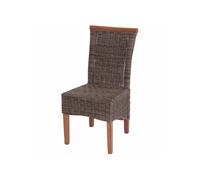 Mendler Chaise de salle à manger Savona – rotin sans coussin, lot de 2 Multicolore G