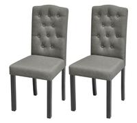 2x Chaise de Salle à Manger Tissu Gris Chaise à Manger Cuisine Meubles vidaXL