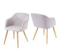2x chaise de salle à manger HWC-D71 tissu gris clair