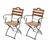 2x Chaise De Jardin À Bière Hwc-J40, Chaise De Jardin, Qualité Gastro Acacia Certifié Mvg Couleur Naturelle Marron