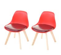 2x Chaise D'enfant Hwc-E81, Tabouret D'enfant, Meuble D'enfant, Design Rétro 55x38x39cm Similicuir, Rouge Multicolore