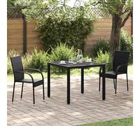 2x Chaise d'Extérieur Empilable Résine Tressée Marron Chaise de Jardin vidaXL