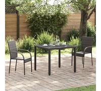 2x Chaise d'Extérieur Empilable Résine Tressée Marron Chaise de Jardin vidaXL