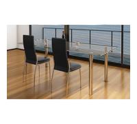 2x Chaise Noire de Salon Cuisine Similicuir Meuble de Salle à Manger vidaXL