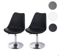 Mendler Chaises de bar H. 80 cm Lot de 2 non empilables non pliables plastique intérieur Noir G