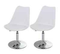Mendler Chaise pivotante Malmö T501 Lot de 2, réglable en hauteur, similicuir, blanc