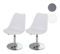 2x chaise pivotante Malmö T501, réglable en hauteur, similicuir ~ blanc
