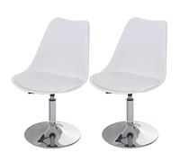Mendler Chaise pivotante Malmö T501 Lot de 2, réglable en hauteur, similicuir, blanc