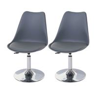 Chaise pivotante Malmö T501 - Mendler - Réglable en Hauteur - Similicuir - Gris foncé