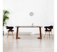 2x Chaise Salle à Manger Bois Cintré Revêtement Tissu Chaise à Manger vidaXL