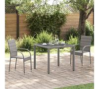 2x Chaise Salle à Manger Extérieur Résine Tressée Noir Jardin Terrasse vidaXL