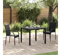2x Chaise Salle à Manger Extérieur Résine Tressée Noir Jardin Terrasse vidaXL