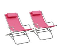 2x Chaises à Bascule Acier Vert Chaise Longue Bain de Soleil Jardin vidaXL