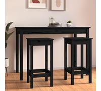 vidaXL 2x Chaises de Bar Tabourets de Bar Chaises de Cuisine Salle à Manger Meubles de Bistro Maison Intérieur Noir 40x40x78 822141