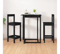 2x Chaises de Bar Noir 40x40x78 cm Bois de Pin Solide Bistro Cuisine vidaXL