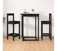 2x Chaises de Bar Noir 40x41,5x112 cm Bois de Pin Solide Bistro Pub vidaXL