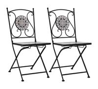 2x Chaises de Bistrot Mosaïque Marron Céramique Jardin Balcon Terrasse vidaXL