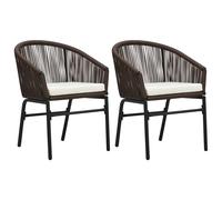 2x Chaises de Jardin Anthracite Rotin PE Terrasse Patio Extérieur vidaXL