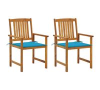 2x Chaises de Jardin avec Coussins Bois d'Acacia Massif Extérieur vidaXL