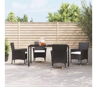 2x Chaises de Jardin avec Coussins Résine Tressée Noir Fauteuils Patio vidaXL