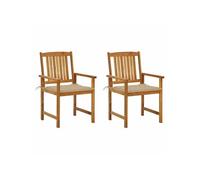 Vidaxl Chaises De Jardin Avec Coussins 2 Pcs Bois D'acacia Massif