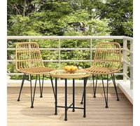 2x Chaises de Jardin Noir 48x62x84 cm Résine Tressée Fauteuils Terrasse vidaXL