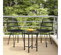 2x Chaises de Jardin Noir 48x62x84 cm Résine Tressée Fauteuils Terrasse vidaXL