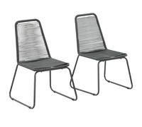 2x Chaises de Jardin Résine Tressée Noir Salon de Jardin Terrasse Patio vidaXL