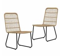 2x Chaises de Jardin Résine Tressée Noir Siège Patio Terrasse Extérieur vidaXL
