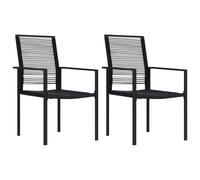 Vidaxl Chaises De Jardin 2 Pcs Rotin Pvc Noir Noir