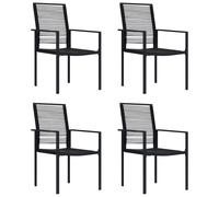 2x Chaises de Jardin Rotin PVC Noir Fauteuils Salle à Manger Patio vidaXL