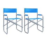 2x Chaises de Metteur en Scène Acier Gris Jardin Camping Extérieur vidaXL