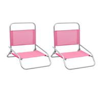 2x Chaises de Plage Pliables Rouge Tissu Camping Jardin Extérieur vidaXL