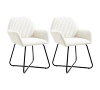 2x Chaises de Salle à Manger Crème Tissu Cuisine Dîner Repas Salon vidaXL