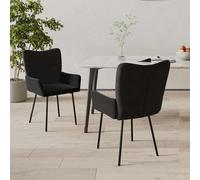 2x Chaises de Salle à Manger Crème Velours Fauteuil Sièges de Cuisine vidaXL