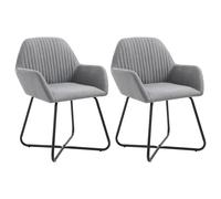 2x Chaises de Salle à Manger Gris Clair Tissu Cuisine Dîner Repas Salon vidaXL