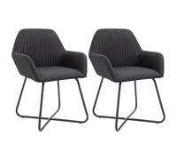 2x Chaises de Salle à Manger Gris Clair Tissu Cuisine Dîner Repas Salon vidaXL