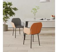 2x Chaises de Salle à Manger Gris Clair Tissu et Similicuir Fauteuils vidaXL