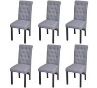 2x Chaises de Salle à Manger Gris Foncé Tissu Siège Salon Dîner Repas vidaXL