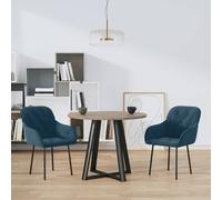 2x Chaises de Salle à Manger Gris Foncé Velours Fauteuil Sièges Cuisine vidaXL
