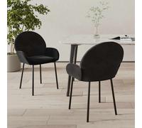 2x Chaises de Salle à Manger Gris Foncé Velours Fauteuils Dîner Cuisine vidaXL