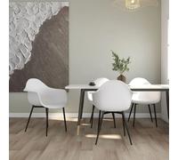 Vidaxl Chaises De Salle À Manger 4 Pcs Blanc Pp Blanc