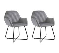 2x Chaises de Salle à Manger Noir Velours Siège de Cuisine Repas Dîner vidaXL