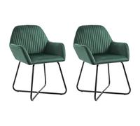 2x Chaises de Salle à Manger Noir Velours Siège de Cuisine Repas Dîner vidaXL