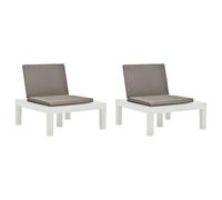 2x Chaises de Salon de Jardin et Coussins Plastique Siège d'Extérieur vidaXL