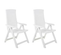 2x Chaises Inclinables de Jardin Plastique Blanc Piscine Extérieur vidaXL