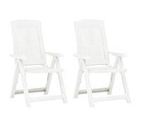 2x Chaises Inclinables de Jardin Plastique Blanc Terrasse Extérieur vidaXL